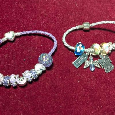 Hand Crafted Faith Bracelet & .925 Pandora Purple & Silver Bracelet #13