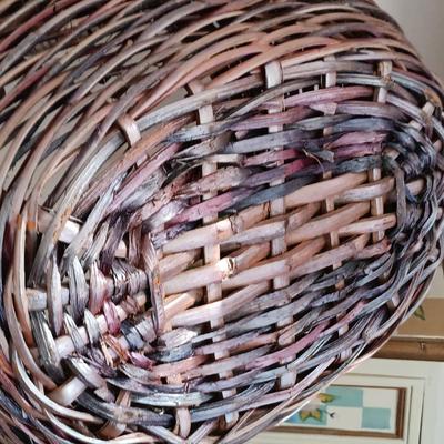 LOT 7: Small Chest of Drawers with Basket, Framed Art, Pottery Vase & More