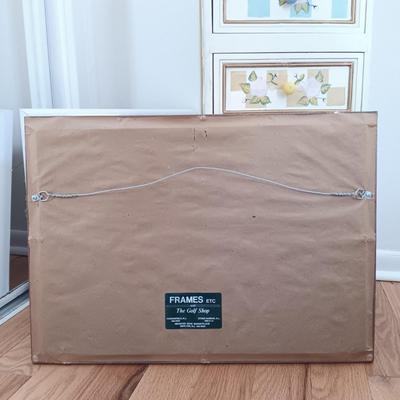 LOT 7: Small Chest of Drawers with Basket, Framed Art, Pottery Vase & More