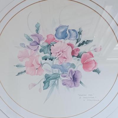 LOT 7: Small Chest of Drawers with Basket, Framed Art, Pottery Vase & More