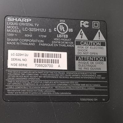 LOT 23: Sharp Liquid Crystal TV LC-32SH12U & Akai DVD Player DVPS7000