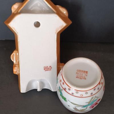 LOT 26: Handmade Bamboo Trays, Wingen Solingen Collectible Turkey Knives, Ceramic Studio Figurine & More