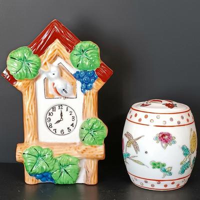 LOT 26: Handmade Bamboo Trays, Wingen Solingen Collectible Turkey Knives, Ceramic Studio Figurine & More