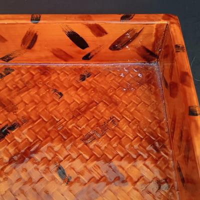 LOT 26: Handmade Bamboo Trays, Wingen Solingen Collectible Turkey Knives, Ceramic Studio Figurine & More