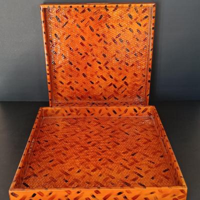 LOT 26: Handmade Bamboo Trays, Wingen Solingen Collectible Turkey Knives, Ceramic Studio Figurine & More