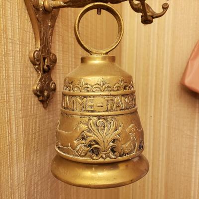 LOT 42: Vintage Brass Monastery Bell w/Latin Inscription