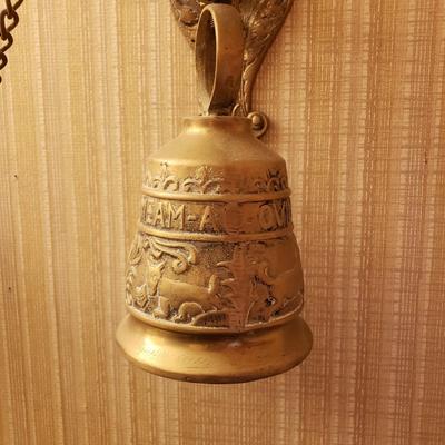 LOT 42: Vintage Brass Monastery Bell w/Latin Inscription