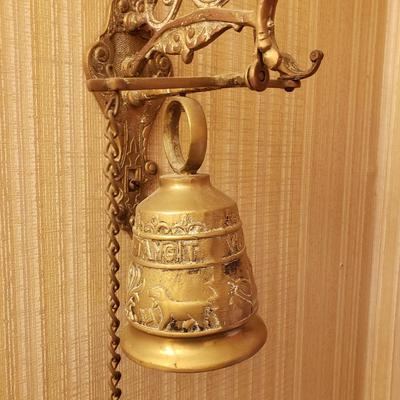 LOT 42: Vintage Brass Monastery Bell w/Latin Inscription
