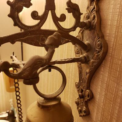 LOT 42: Vintage Brass Monastery Bell w/Latin Inscription