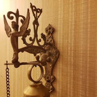 LOT 42: Vintage Brass Monastery Bell w/Latin Inscription