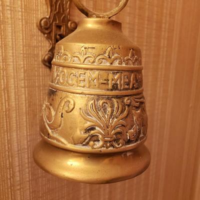 LOT 42: Vintage Brass Monastery Bell w/Latin Inscription