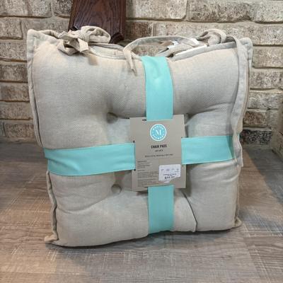 LOT 43: Home Decor: Enamel Pail, "Head" Sign, Wood & Metal Wall Sconce & NIP Martha Stewart Chair Pads