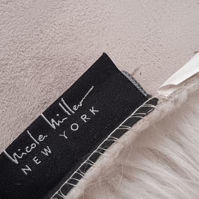 LOT 52: Faux Fur Rug, Back Rest & Stool along with Books