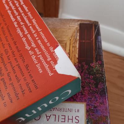 LOT 52: Faux Fur Rug, Back Rest & Stool along with Books