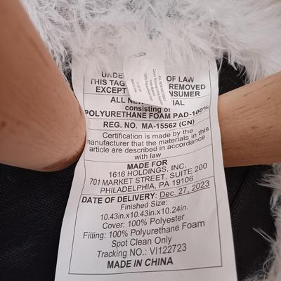 LOT 52: Faux Fur Rug, Back Rest & Stool along with Books