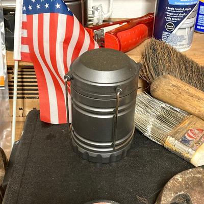 LOT 59: Garage Cleanout - Tools, Lights, Household, Hardware, Air Pump and More