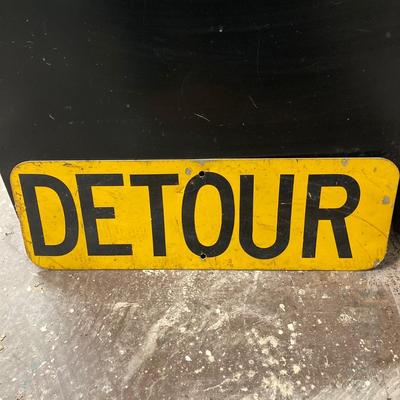 LOT 60: Metal Detour Street Sign