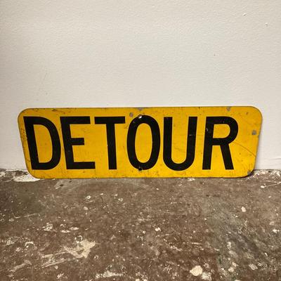 LOT 60: Metal Detour Street Sign