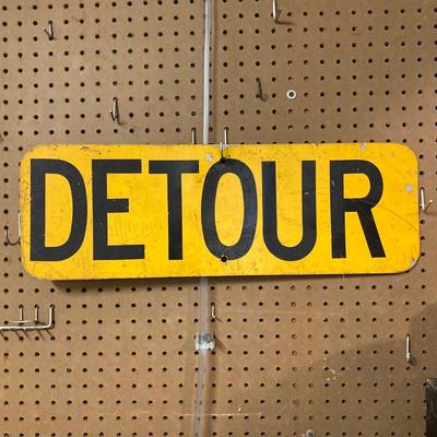 LOT 60: Metal Detour Street Sign