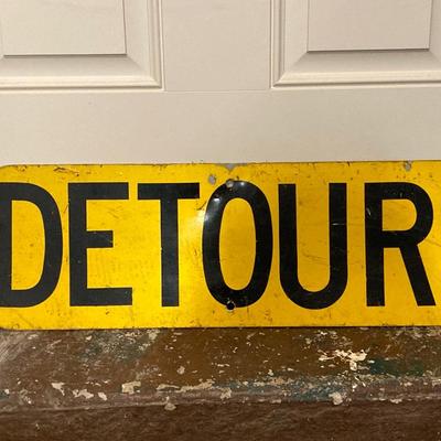 LOT 60: Metal Detour Street Sign