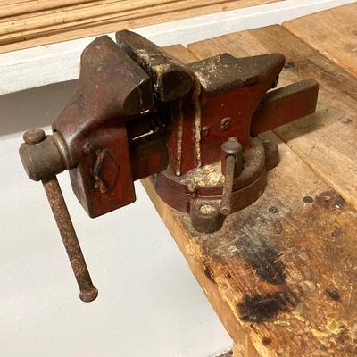 LOT 61: Tradesman Wooden Workbench with Ace Bench Vise