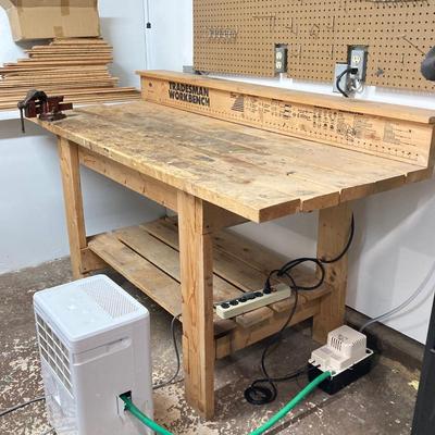 LOT 61: Tradesman Wooden Workbench with Ace Bench Vise