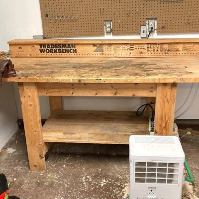LOT 61: Tradesman Wooden Workbench with Ace Bench Vise
