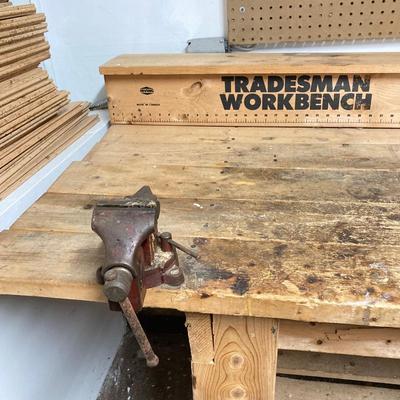 LOT 61: Tradesman Wooden Workbench with Ace Bench Vise