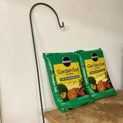 LOT 63: Garden Collection - Miracle Grow Garden Soil, Potting Mix, Tools, Gloves, Bench and More