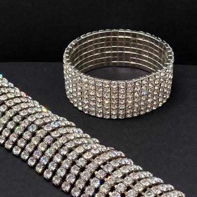 LOT 70: Holiday Bling Collection - Rhinestone Jewelry (Bracelets, Earrings and Ring)
