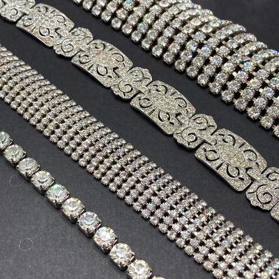 LOT 70: Holiday Bling Collection - Rhinestone Jewelry (Bracelets, Earrings and Ring)