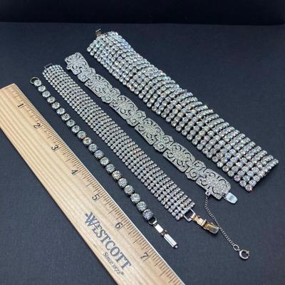 LOT 70: Holiday Bling Collection - Rhinestone Jewelry (Bracelets, Earrings and Ring)