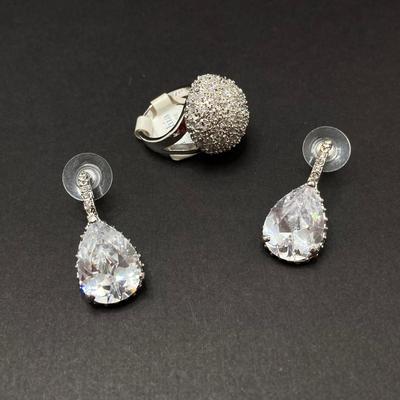 LOT 70: Holiday Bling Collection - Rhinestone Jewelry (Bracelets, Earrings and Ring)