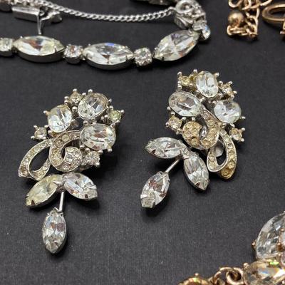 LOT 73: Collection of Vintage Jewelry - Natasha Necklace, Earrings (Weiss) and Bracelets