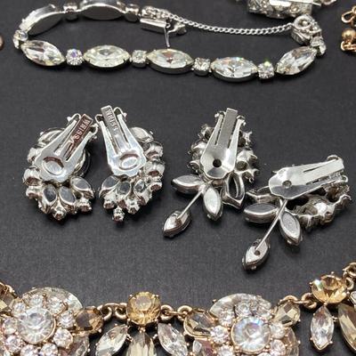 LOT 73: Collection of Vintage Jewelry - Natasha Necklace, Earrings (Weiss) and Bracelets