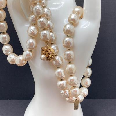 LOT 74: Vintage Jewelry Collection - Miriam Haskell Necklace, Brooch Pin, Stretch Bracelets and More