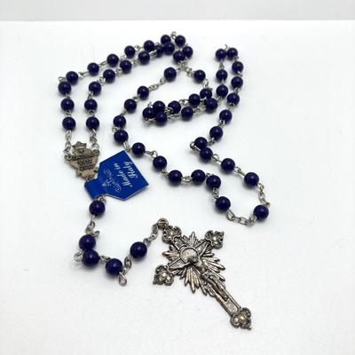LOT 79: Vintage Religious Collection - Sterling Pendant / Metal, Made in Italy Rosary Beads, Medals and More