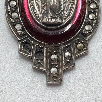 LOT 79: Vintage Religious Collection - Sterling Pendant / Metal, Made in Italy Rosary Beads, Medals and More