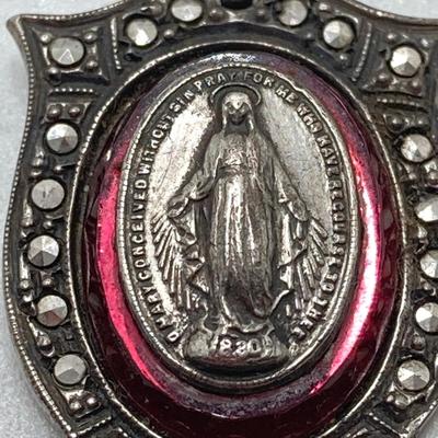 LOT 79: Vintage Religious Collection - Sterling Pendant / Metal, Made in Italy Rosary Beads, Medals and More