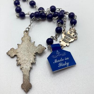LOT 79: Vintage Religious Collection - Sterling Pendant / Metal, Made in Italy Rosary Beads, Medals and More