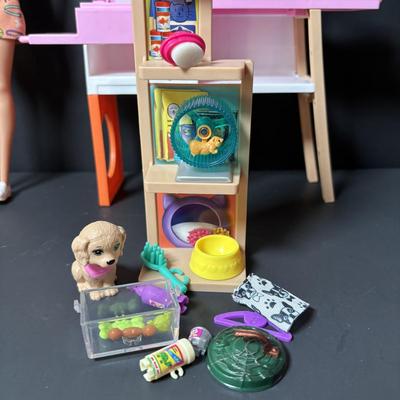 LOT 111: Barbie & Pet Boutique Playset along with Barbie Dream Topia Mermaid, Mertoddler, Merbaby Playset