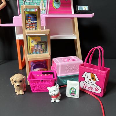 LOT 111: Barbie & Pet Boutique Playset along with Barbie Dream Topia Mermaid, Mertoddler, Merbaby Playset