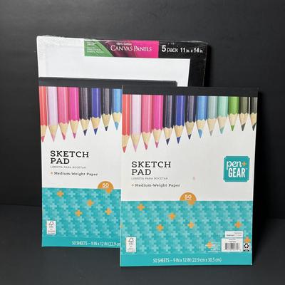 LOT 112: Art Supplies: Crayons, Colored Pencils, Paint Brushes, Coloring Book & More