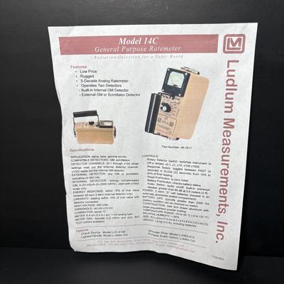 LOT 113: Ludlum Measurements 14C General Purpose Ratemeter & Model 44-9 Probe