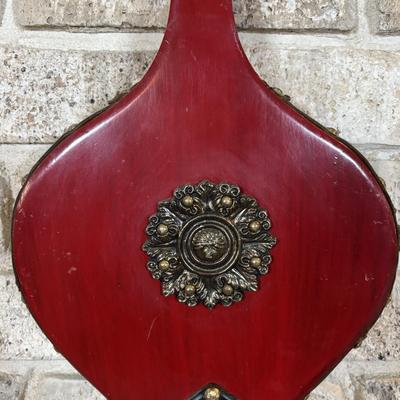 LOT 120: Fireplace Accessories: Brass Kindling Bucket, Bellows, Wrought Iron Natural Bristle Broom & More