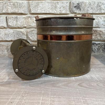 LOT 120: Fireplace Accessories: Brass Kindling Bucket, Bellows, Wrought Iron Natural Bristle Broom & More