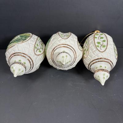 LOT 123: Bradford Exchange Irish Blessing Ornaments & Lefton Holy Family Figurines