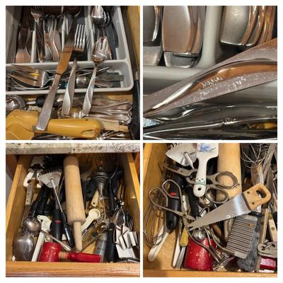 LOT 124: Mikasa Flatware & Kitchen Gadget Drawer Cleanout