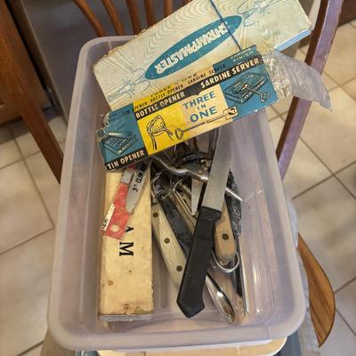 LOT 125: Kitchen Collection of Flatware, Gadgets, Serving Ware, and More