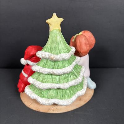 LOT 127: Holiday Figurines Collection: 1984 Cabbage Patch, Precious Moments, Santa Stocking Holders, Enesco & More